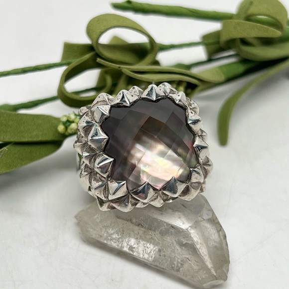 Stephen Webster Superstud Black Mother-of-Pearl Quartz Doublet .925 Ring - Picture 9 of 10